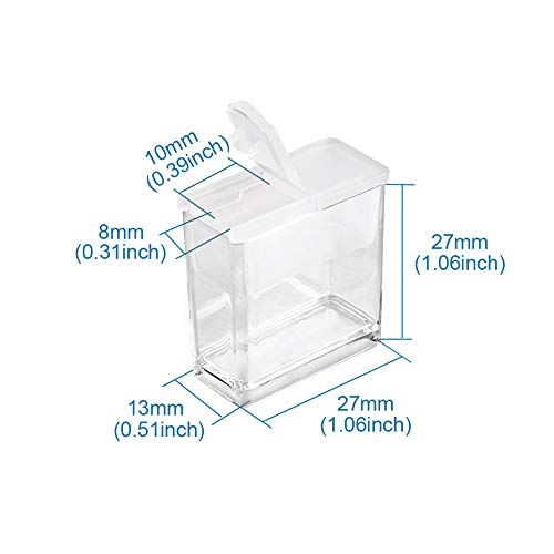 Image of FASHEWELRY 20Pcs 1x1 inch Plastic Flip Top Seed Bead Small Storage Containers Diamond Painting Box Rectangle Transparent Box Organizers for 5D Embroidery Diamond drill, Nail art & Glitter