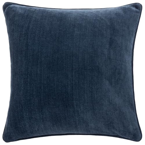 Furn Yard Heavy Chenille Cushion Cover – Luxury Soft Velvet Piped Decorative Case (Navy - 50x50cm)