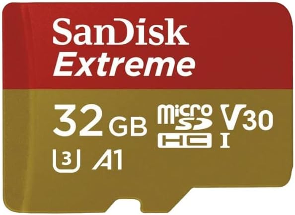 32GB SanDisk Extreme MicroSD Memory Card Bundle with SanDisk Adapter and MicroSD Reader for GoPro Cameras, Drones, and Smartphones
