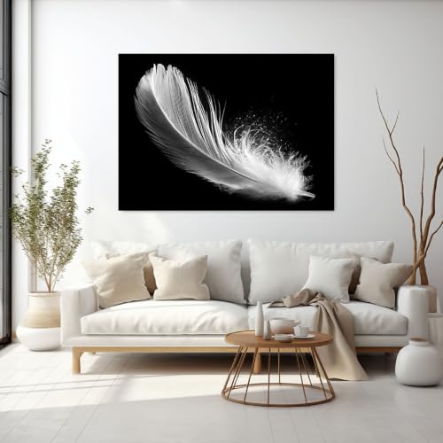 Cuadros abstractos blanco y negro para dar un toque boho moderno a tu salón 3