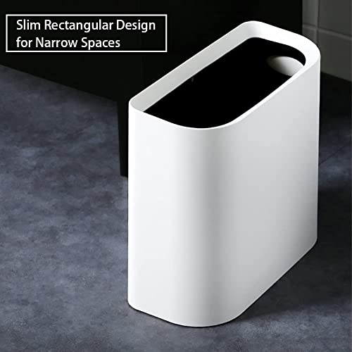 Trash Can For Bathroom Small Office Garbage Can Slim Rectangular Waste Bin For Kitchen (Grey) #TOP1