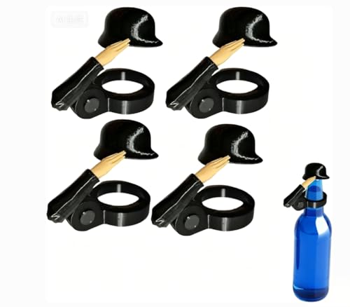 4 Stück Bierflaschenverschluss Soldat Salut Bierflaschen Helm Soldatengruß Bierflaschenhelm Soldaten Salut Bier Flaschen Verschluss Flaschenverschlüsse für Bierflaschen Soldatengruss Bier (B)