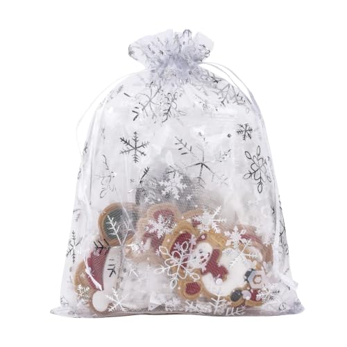 YunKo 50Pcs Sachets organza flocons 6.5x9in