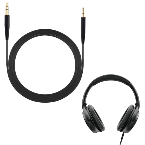 CAIHINIER Câble audio 3,5 mm vers 2,5 mm, câble de rechange pour casque stéréo compatible avec Bose QC35 II, compatible avec Bose QC45, blindé, 1,4 m, noir