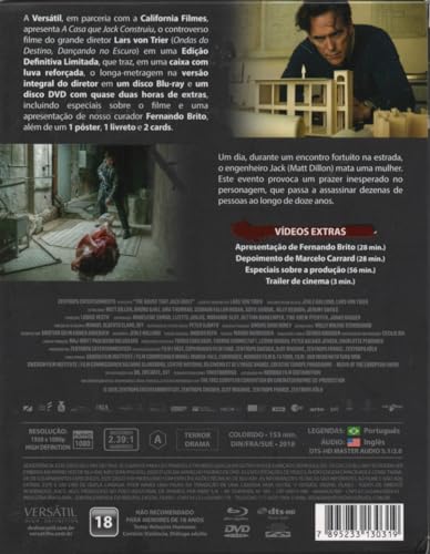 Blu-ray: A Casa Que Jack Construiu - Edição Definitiva Com 1 Pôster + 1 Livreto + 2 Cards (1 Blu-ray