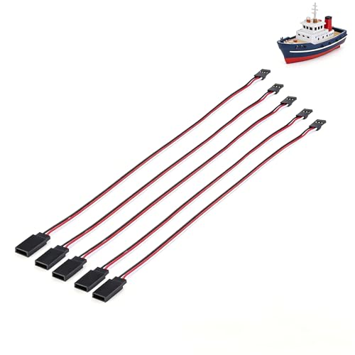 Changor Servo Extension Cable 5Pcs Set Silicone Jacket Durable 30cm Male to Female Connector rc servo Wire Extension for RC Models Airplane Car Boat JR FUTABA