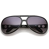 zeroUV - Large Elvis King Of Rock & Roll Aviator Sunglasses 63mm (Black / Lavender)