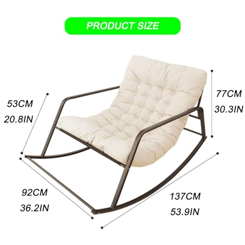 Chaise à bascule double rembourrée avec balancement fluide pour porche - 3