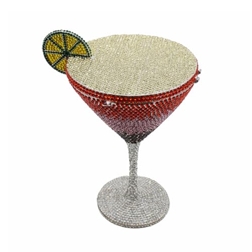 Image of Women Goblet Rhinestone Evening Bag Cocktail Cup Diamond Clutch Funny Crystal Prom Handbag Wedding Purse for Party