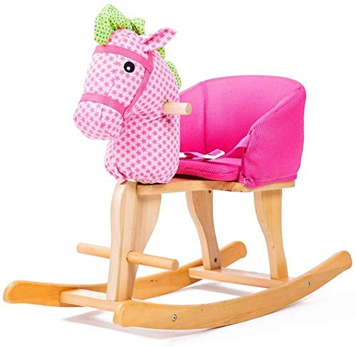 ZHANGYUEFEIFZ Schaukelpferd Plüsch Schaukeltier Pferd Rocking Horse Hölzerner Kinderstuhl Massivholz Baby…