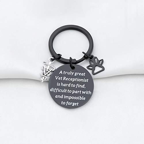 Image of CENWA Vet Receptionist Gift A Truly Great Vet Receptionist is Hard to Find Keychain Veterinary Assistant Vet Nurse Gift