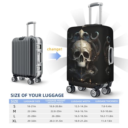 VOSERY Travel Luggage Cover - Gold Pattern Skull Washable Suitcase Covers Protector Fits 18-32 Inch Luggage4