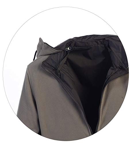 Gioberti Men's Reversible Rain Jacket with Polar Fleece Lining, Charcoal/Gray, S