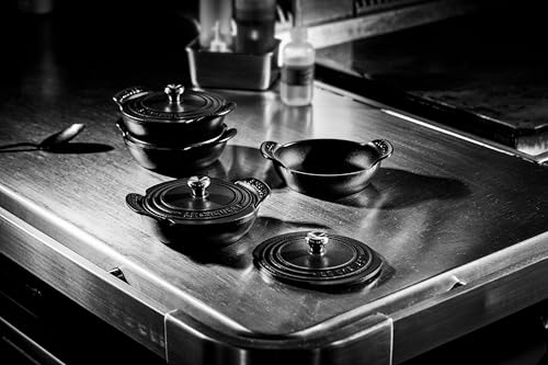 Image of Le Creuset Enameled Cast Iron Mini Round Braiser, .3 qt., 4 pc., Licorice | Gourmand Collection