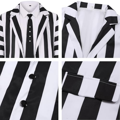 Ziw ZW055XL Adult Halloween Costumes, Black And White Striped Suit thumb #3