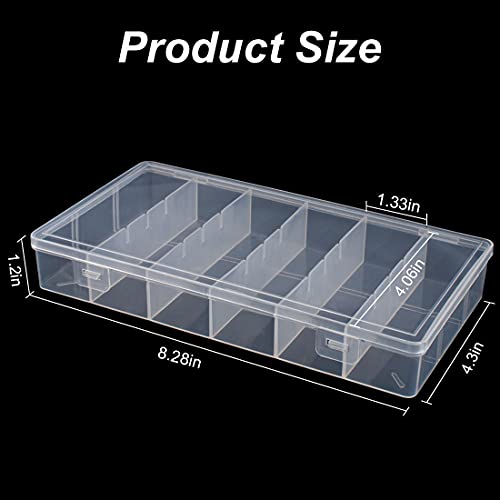 Bagteck Clear Visible Plastic Storage Box Cosmetic Tools Storage Box Makeup Tools Fishing Tackle Accessory Box Organizer Jewelry Screws Hardware Accessories Organizer Box (2Pack) #TOP1