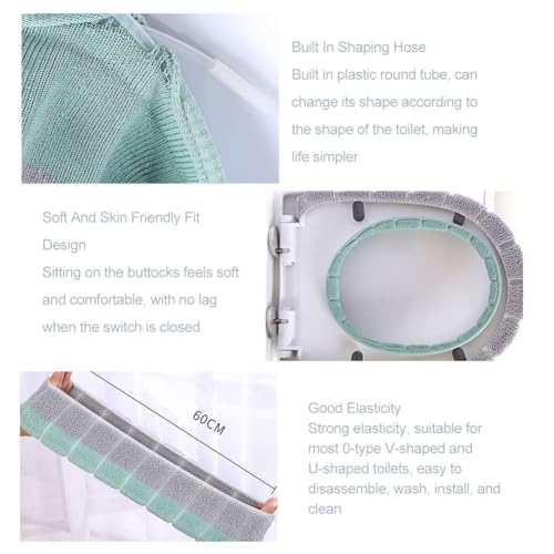 4Pcs WC-Sitzwärmer, Toilettensitzbezug Warm, WC Sitzkissen Universal, Toilettensitzabdeckung Pads, für Toilettensitz, Waschbar, Weich, Bequem und Dehnbar