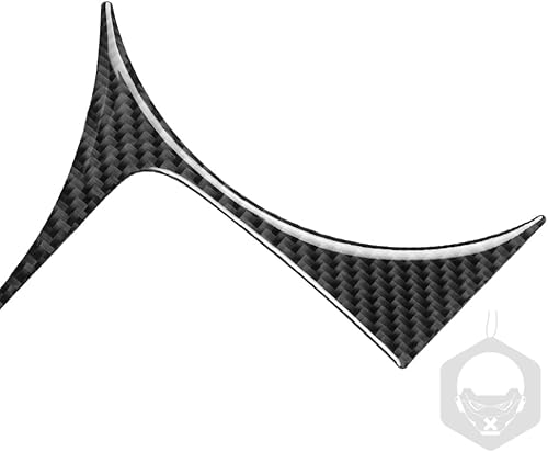 Miniatura 122 de Adhesivo para panel de palanca de cambios de consola central de automóvil, decoración de fibra de carbono suave real, interior de automóvil rojo