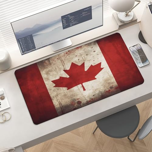 Retro Canada Flag Desk Mat Pad para Mouse Grande miniatura 6