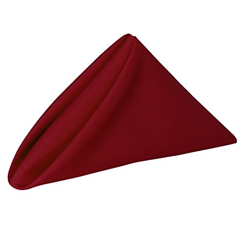 Ultimate Textile Cloth Napkins Bulk Set 17x17in Polyester Washable Square Dinner Napkins for Wedding Party Events Machine Washable Stain Resistant - Cherry Red, 17" X 17" (Set of 60)