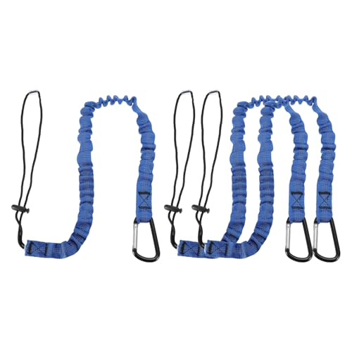 Image of MECCANIXITY Retractable Tool Lanyard 3ft with Single Aluminum Buckle and Adjustable Loop End, Maximum Weight Limit 10KG / 22lb, Safety Fall Protection Tools Leash, Blue 3 Pack