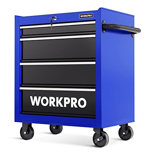 Image of WORKPRO 4-Drawer Tool Chest, 26-Inch Rolling Metal Tool Storage Cabinet With Casters, Locking System, Drawer Liner, 450 lbs Load Capacity, for DIY Projects, Home Improvement, Auto Mechanics