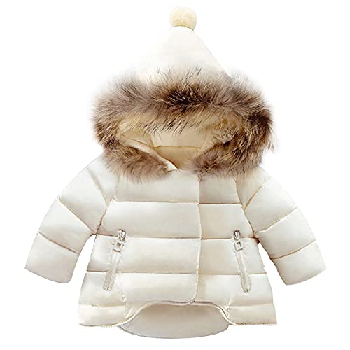 Image of Fairy Baby Infant Baby Winter Hooded Jacket Toddler Coat Warm Fur Collar Windproof Snowsuit Outwear Boy Girl Kid 12M-6T