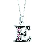 LovelyJewelry Pink Letter E Alphabet Initial Charms Bead Necklace Pendant LovelyJewelry Pink Letter E Alphabet Initial Charms Bead Necklace Pendant