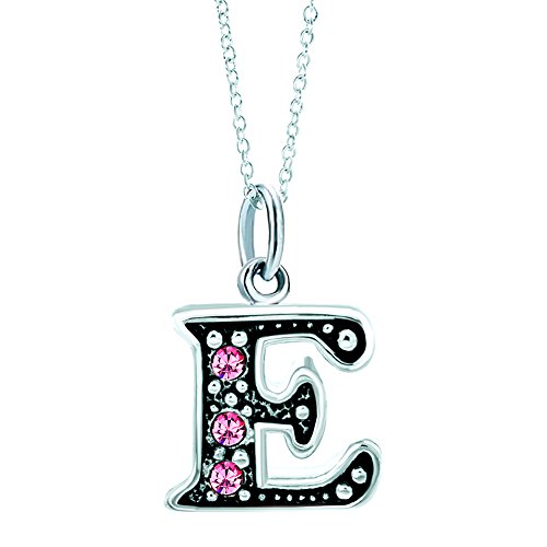 LovelyJewelry Pink Letter E Alphabet Initial Charms Bead Necklace Pendant