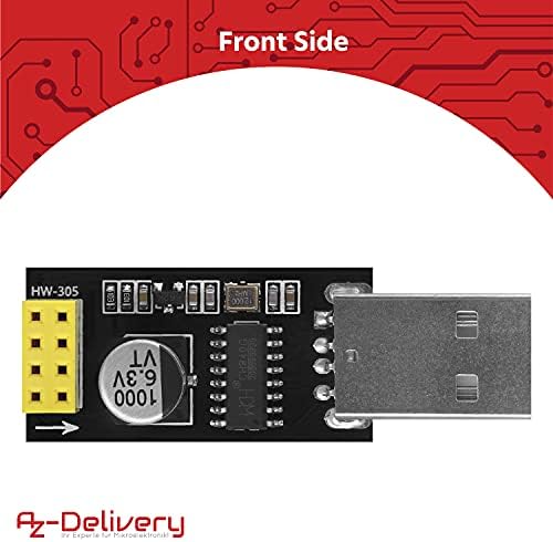 AZDelivery 3 x USB Adapter for ESP8266 ESP-01 Serial Wireless WIFI including eBook