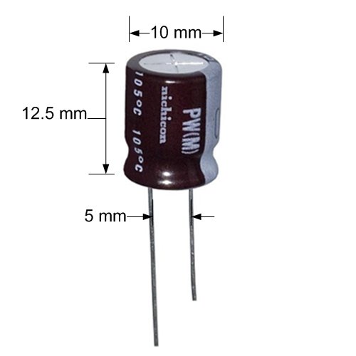 Femitu 470uF 25V 105C Radial Lead Capacitor for the LCD TV & Monitor Repair (2 pack) - Thumbnail 2