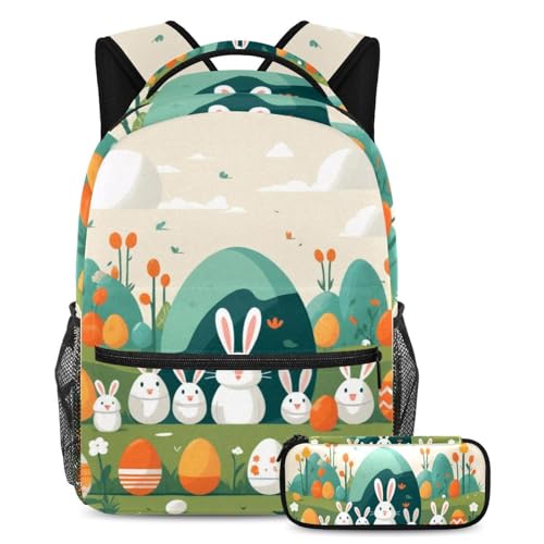 Sac à dos étudiant motif œuf de Pâques pour ranger ses livres de cours