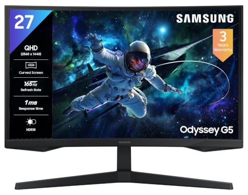 Samsung 27" (68.5cm) Odyssey G5 2K Curved Gaming Monitor|QHD 2560...