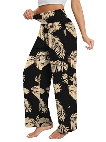 Image of Gracyoga Wide Leg Yoga Pants for Women Casual Loose Cozy Sweatpants High Waisted Lounge Pajama Flowy Pants With Pockets