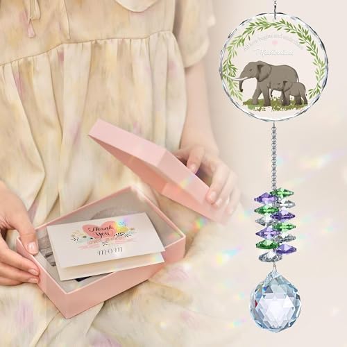 HDCRYSTALGIFTS Crystal Suncatchers Window Hanging Ornaments, Rainbow Maker Sun Catchers Indoor Window Outdoor Patio Garden Decor Gifts for Mother Birthday Christmas