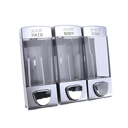 HOOTNEE Shampoo Dispenser Wall Mount Foam Soap Dispenser Pump 3 Outlets for Bathroom Easy Use