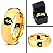 Zealot Jewelry Tungsten Trident Weapon Spear Band Ring 7mm Men Women Comfort Fit 18k Yellow Gold Dome Polished Size 10