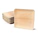 Juego de 25 platos de hoja de palma (25 cm cuadrados, 25 piezas) como platos de bambú redondos, todo natural y biodegradable, bodas, barbacoas y fiestas