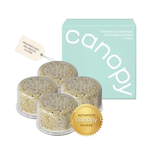 Image of Canopy Authentic Showerhead Filter Replacement - 4 Pack - Compatible with All Canopy Shower Heads - 90 Day Use
