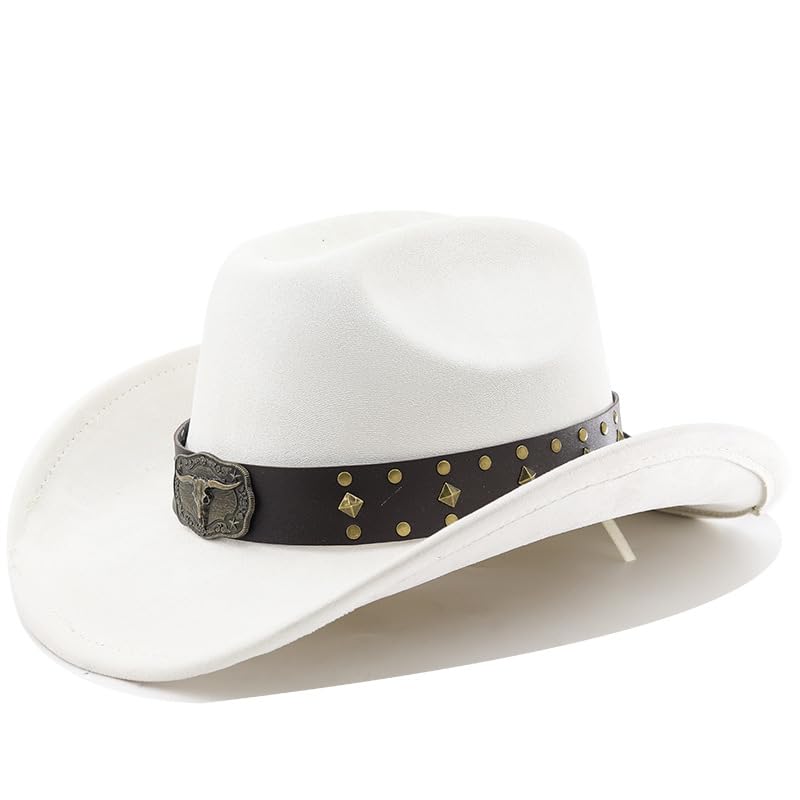 LIDHAY Cowboy Hat for Women Men with Shapeable Wide Brim Western Suede Hat for Cowboys and Cowgirls