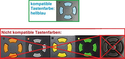 Télécommande compatible Hörmann avec les boutons bleu clair : HSM 4, HSM4, HS(M) 2/4, HS 4, HSP 4, HSM 2, HS 2, HS 4, HS 1, HSE 2, HS4, HSP4, HSM2, HS4, HS1, HSE2-868,3 MHz