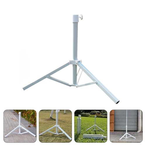 Support parasol de jardin anti-basculement en fer blanc à base triangulaire - 8