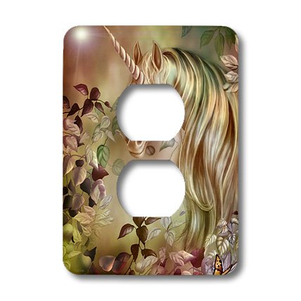 Plaque double prise licorne cache prise murale design - 3