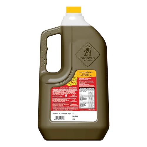 Image of 24 Mantra Organic Cold Pressed Mustard Oil, 5 Litres - 100% Organic, Pure & Chemical-Free