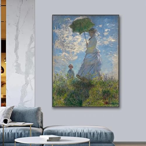 Peinture Claude Monet Femme au parasol pour illuminer la décoration murale du salon