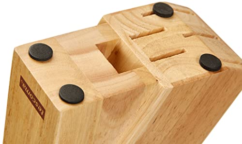 Foto von Tescoma Messerblock unbestückt aus Holz, für 5 Messer und Geflügelschere/Wetzstahl, Beige