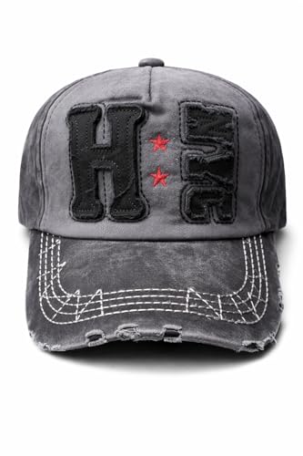 Image of Adjustable Soft Cotton Denim Cap for Men Women Baseball Vintage Washed Distressed Hats Adjustable Stylish Cap Regular Fitted