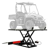 Black Widow Air Over Hydraulic UTV ATV Lift Table 2,500 lb. Maximum Capacity 64' Wide with Side Extensions