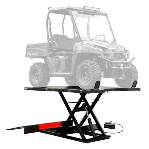 Black Widow Air Over Hydraulic UTV ATV Lift Table 2,500 lb. Maximum Capacity 64'...