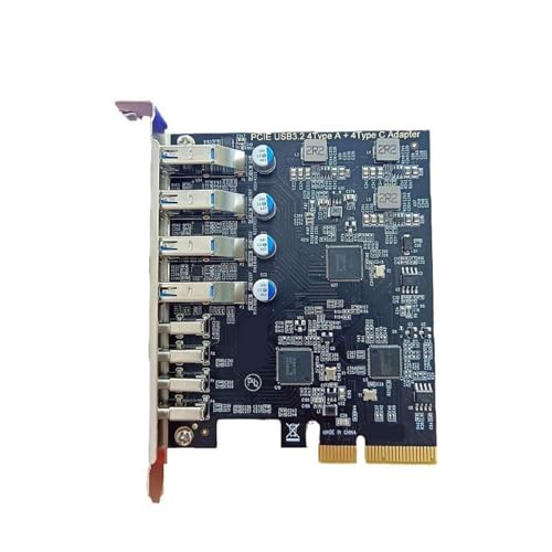 Fast Speed PCIe to 4 USB 3.2 TypeA and 4 TypeC Adapter Expansion Card for Desktop PC